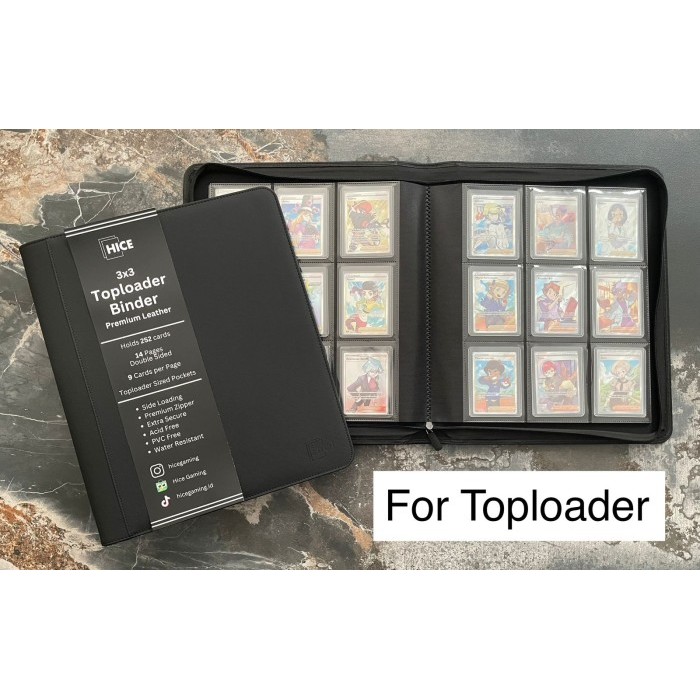 

HICE Toploader Binder 9 Pocket 14 pages up to 252 cards for Pokemon Magic TCG