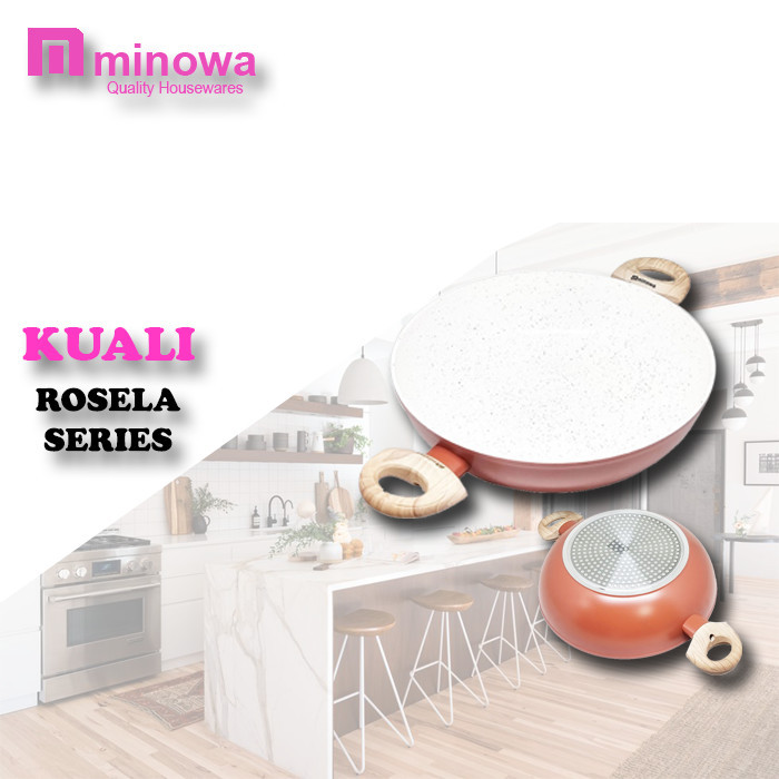 Minowa Rosela Marble Wok Pan / Kuali Anti Lengket