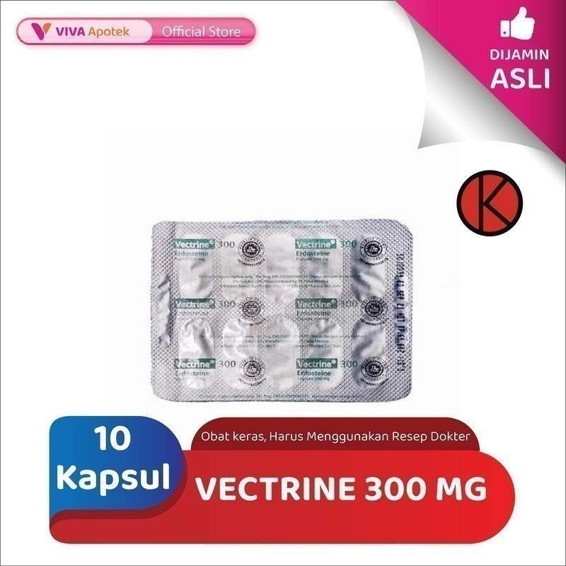 Vectrine 300 mg / Erdosteine / Batuk Berdahak (10 Kapsul)