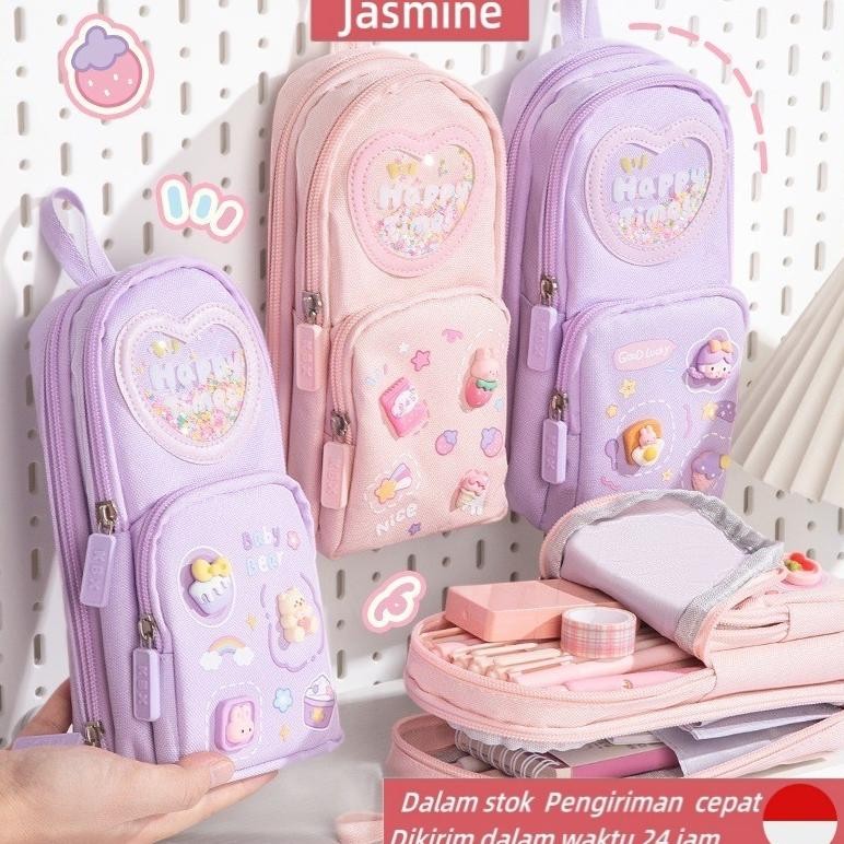 

Original Gaya BaruTempat Pensil Kotak 3D Anak Perempuan Lucu Besar/ Kotak Pensil Kanvas 6 Ruang/Kotak Pensil Anak /Es Krim Gratis Ongkir