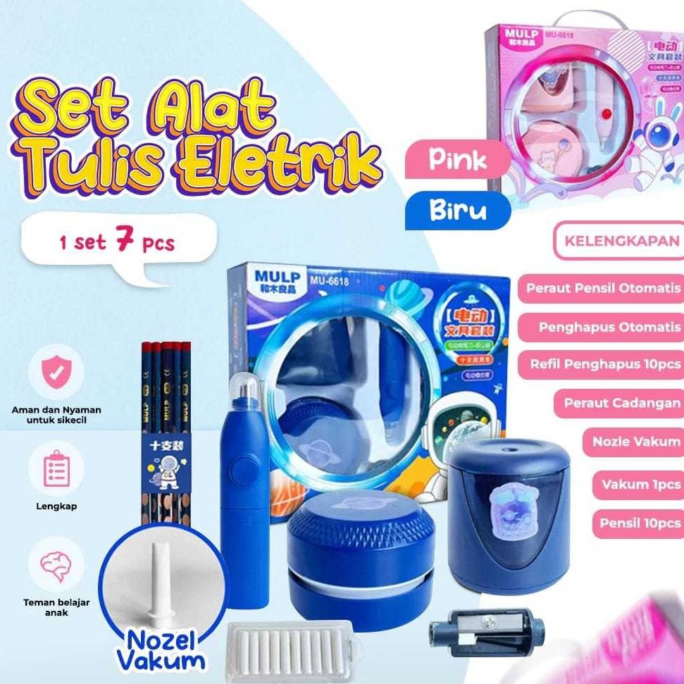 

Kekinian Set Alat Tulis Sekolah Elektrik Rautan Penghapus Vacum / Electric Stationery Cod
