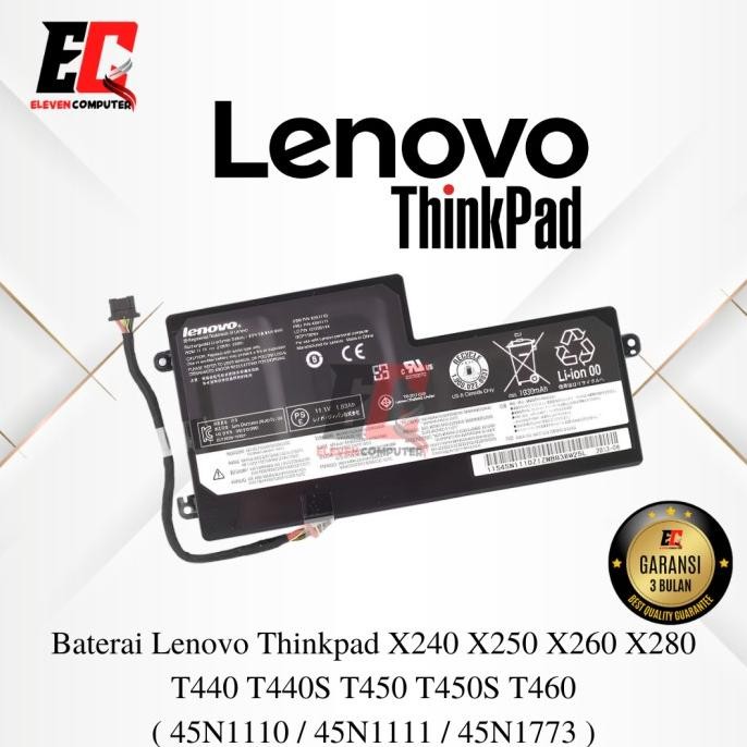 Baterai Internal Lenovo Thinkpad X240 X240S X250 X260 X270 T440 T450 Baru!!