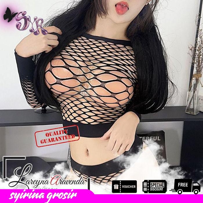 LINGERIE BODY STOCKING + CD SEKSI MODEL LONG SLEEVE NET BEST PRODUCT