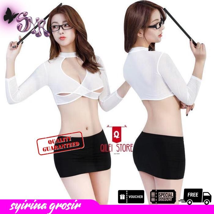 LINGERIE SEXY HOT COSPLAY SEKRETARIS SET SERAGAM KANTOR OFFICE  TERBAIK