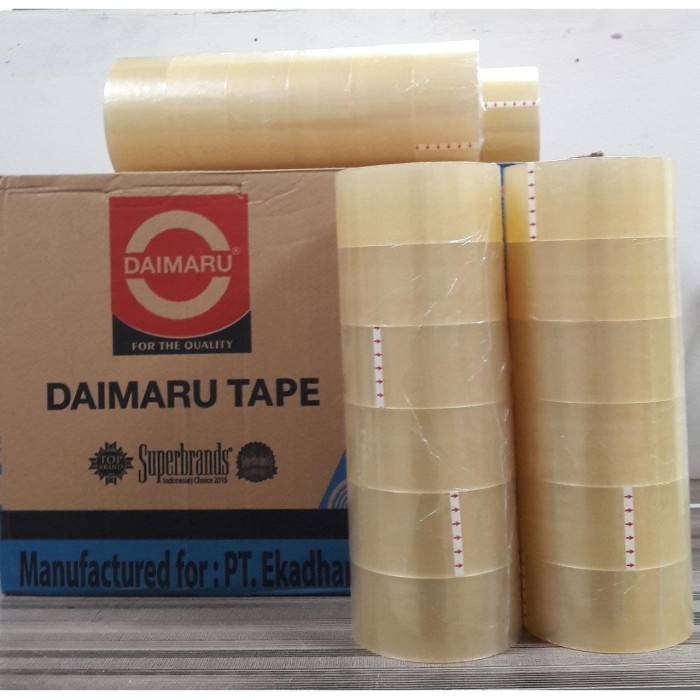 

KHUSUS GOSEND! Lakban Daimaru Tape Isolasi Bening 2 inch x 90 Yard 1 Box (72 Roll)