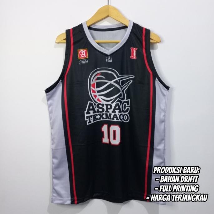 JERSEY BASKET IBL REPRO ASPAC TEXMACO #10 MARIO WUYSANG - HITAM