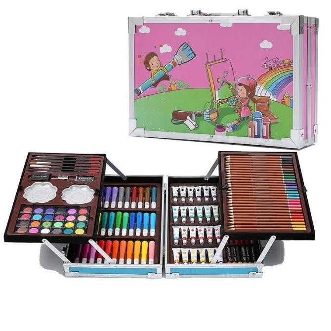 

CRAYON ART SET / KOPER SET CRAYON MEWARNAI / ALAT LUKIS ANAK 145PCS GS