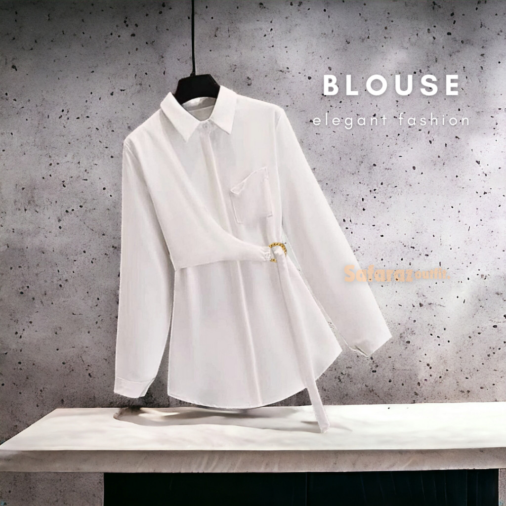 Kemeja Wanita Terbaru 2024 Blouse Lengan Panjang Bluse Perempuan Xxl Kmjan Cewek Korean Style Bloes 