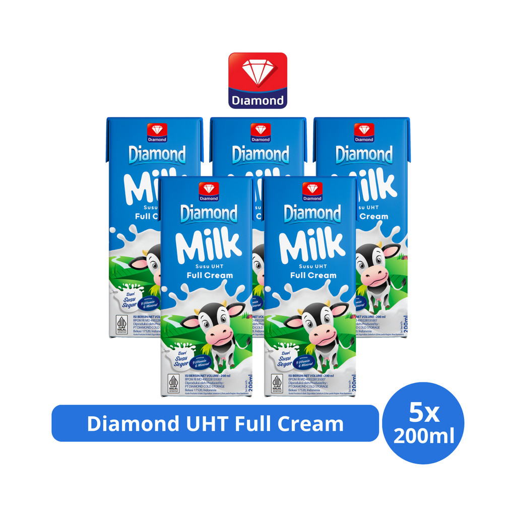 

Diamond Milk Susu UHT Full Cream 200ml x 5 pcs
