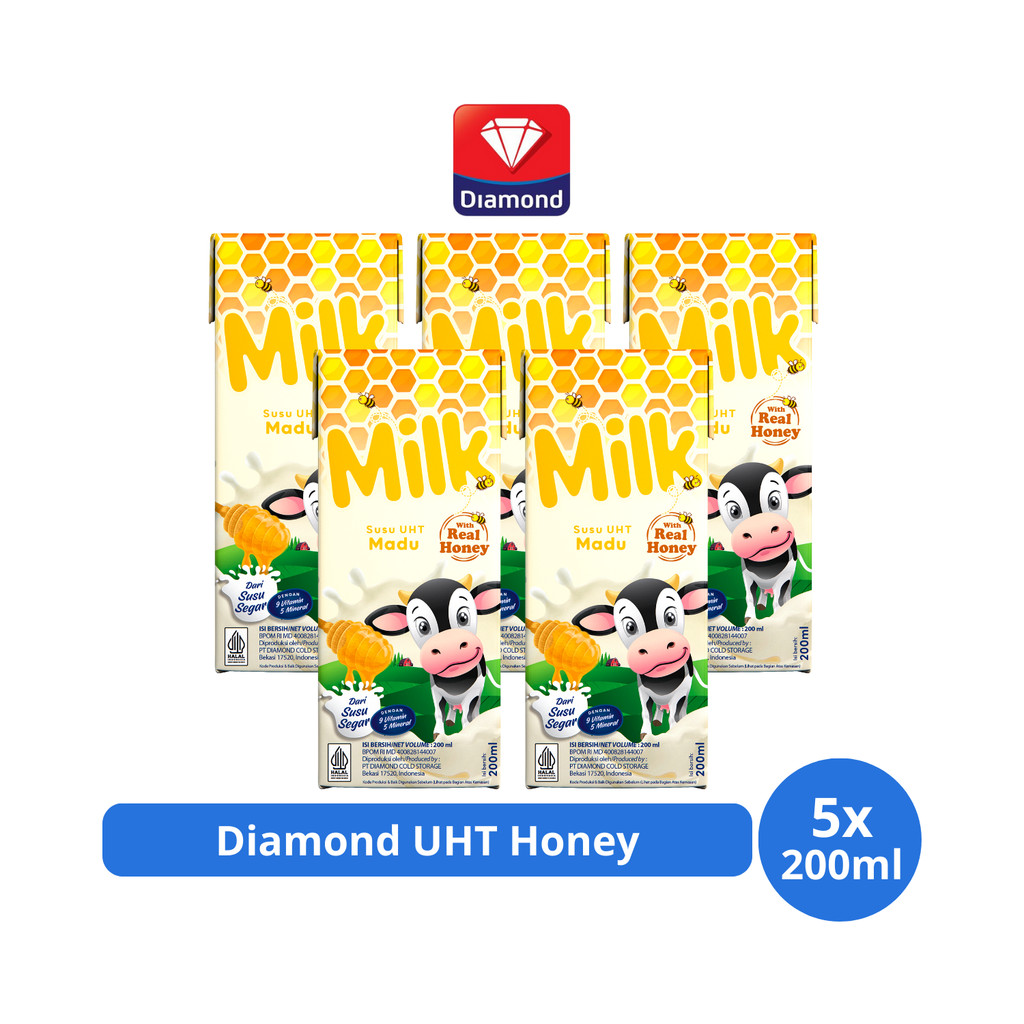 

Diamond Milk Susu UHT Honey 200ml x 5 pcs
