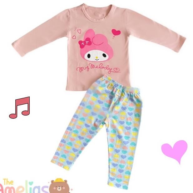 Setelan Piyama Anak Perempuan My Melody Bahan Kaos
