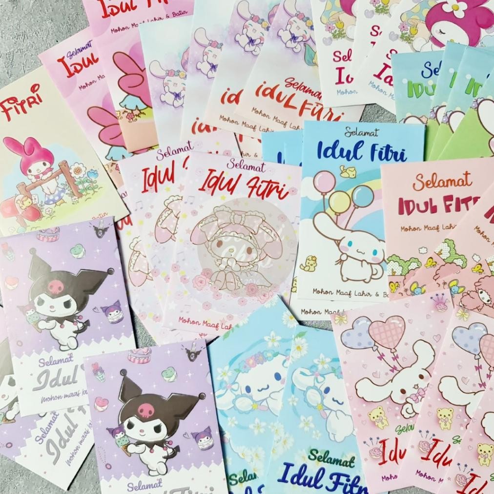 

GHT Amplop Lebaran Idul Fitri THR 2024 Isi 50 Pendek Sanrio Kartun Anak Kuromi Melodi 3D VR Mika Angpau Lebaran Motif Netral Masjid Mekah Eid Mubarak Motif Bagus Glossy Kualitas Tinggi TERLARIS
