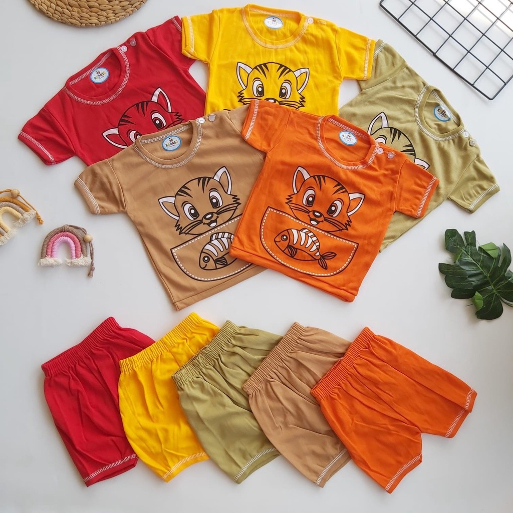 Baju Bayi Setelan Baju Bayi Laki Laki Newborn 0-6 Bulan Krakter Lucu