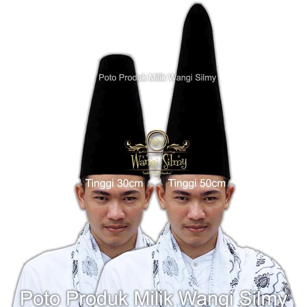 jg-8 Songkok Tinggi 50cm Hitam Polos - Songkok Hitam Polos 50 CM - Songkok Kopiah Peci Tinggi 50cm T