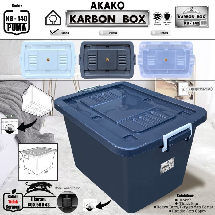 Reedy Container Box BESAR JUMBO Karbon Box Hitam KOKOH 180 Liter 160 Liter 140 Liter 100 Liter