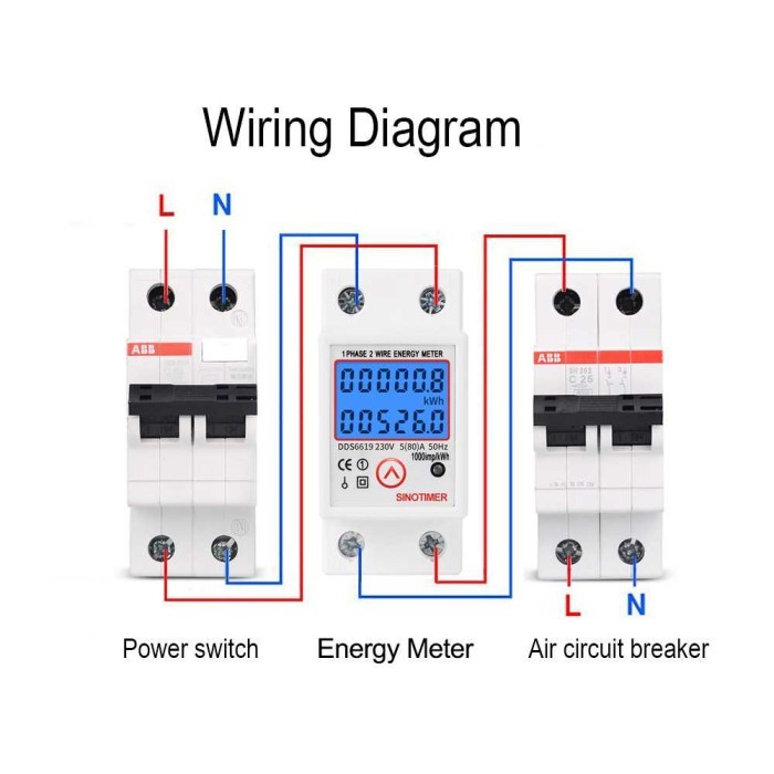 Paling Berkualitas Meteran Listrik Digital Voltage Meter Pengukur Voltase Arus Listrik