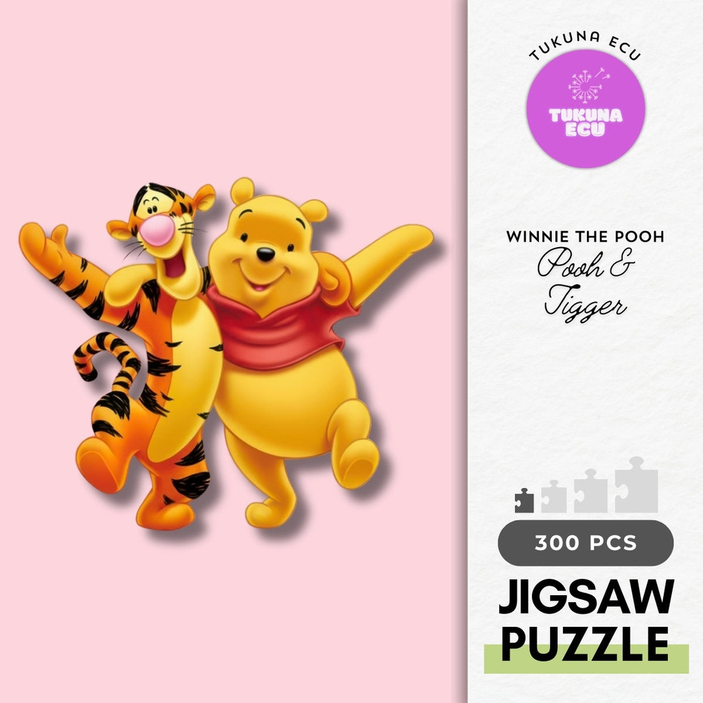 Wooden 500718 Winnie the Pooh • Pooh & Tigger 300 Pieces Shaped Puzzle