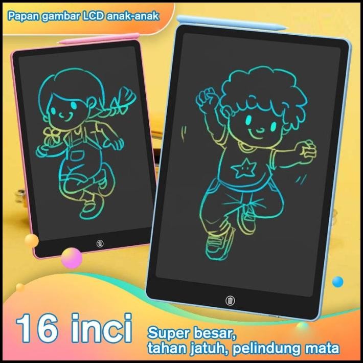 Writing Tablet Lcd 16 Inch Warna Drawing Tablet Papan Tulis Anak