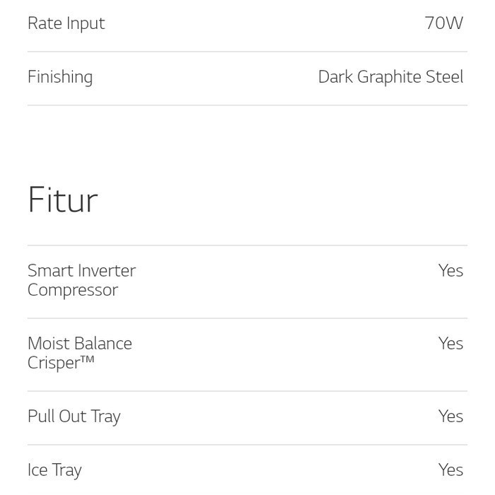 KULKAS LG GN-B 215 SQMT 2 PINTU INVERTER NOFROST GN-B215SQMT LEMARI 1010