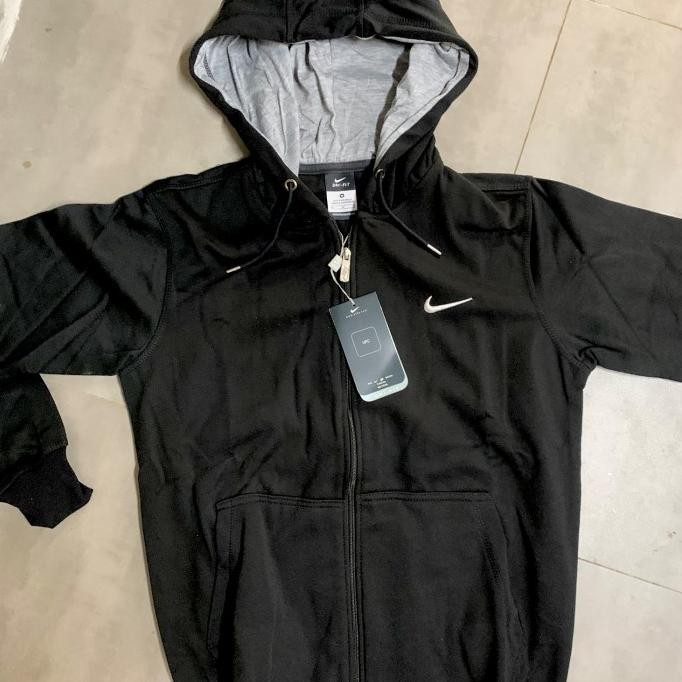 Jual Jaket Jacket Nike Sweater Hoodie Basic Classic Zipper Original - Black