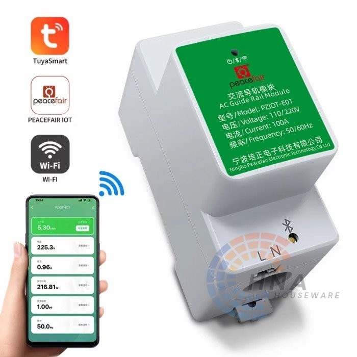 Termurah Watt Meter Ac Wifi Digital Kwh Peacefair 220V 100A Alat Ukur Volt Termurah