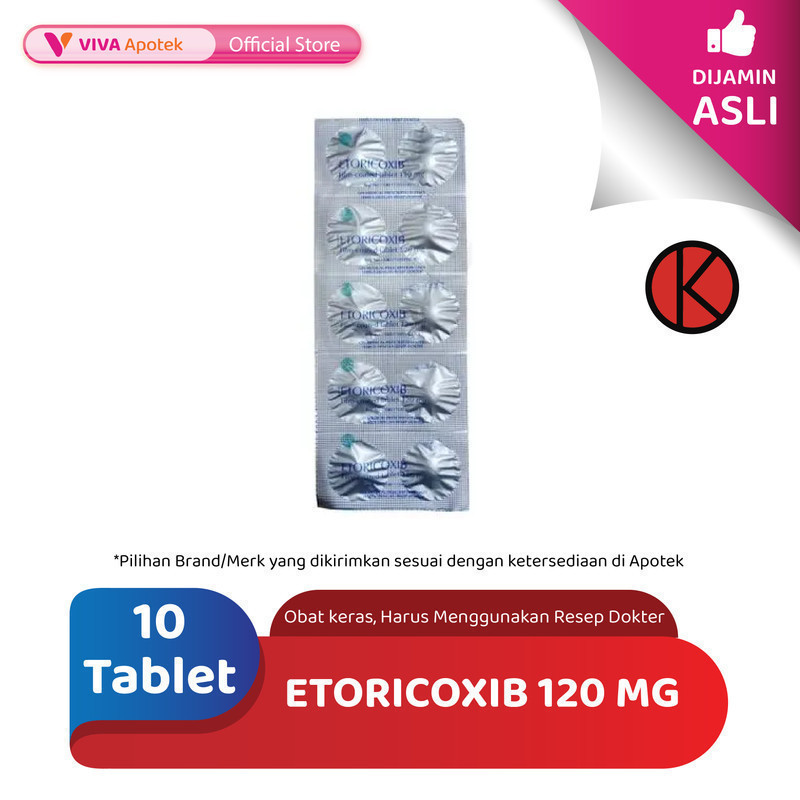 Etoricoxib 120 mg / Obat Nyeri / Osteoarthritis / Rematik (10 Tablet)