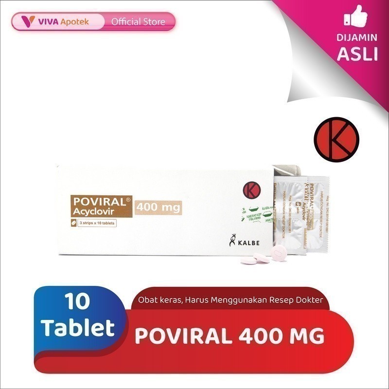 Proviral 400 mg / Acyclovir / Infeksi Virus / Herpes (10 Tablet)