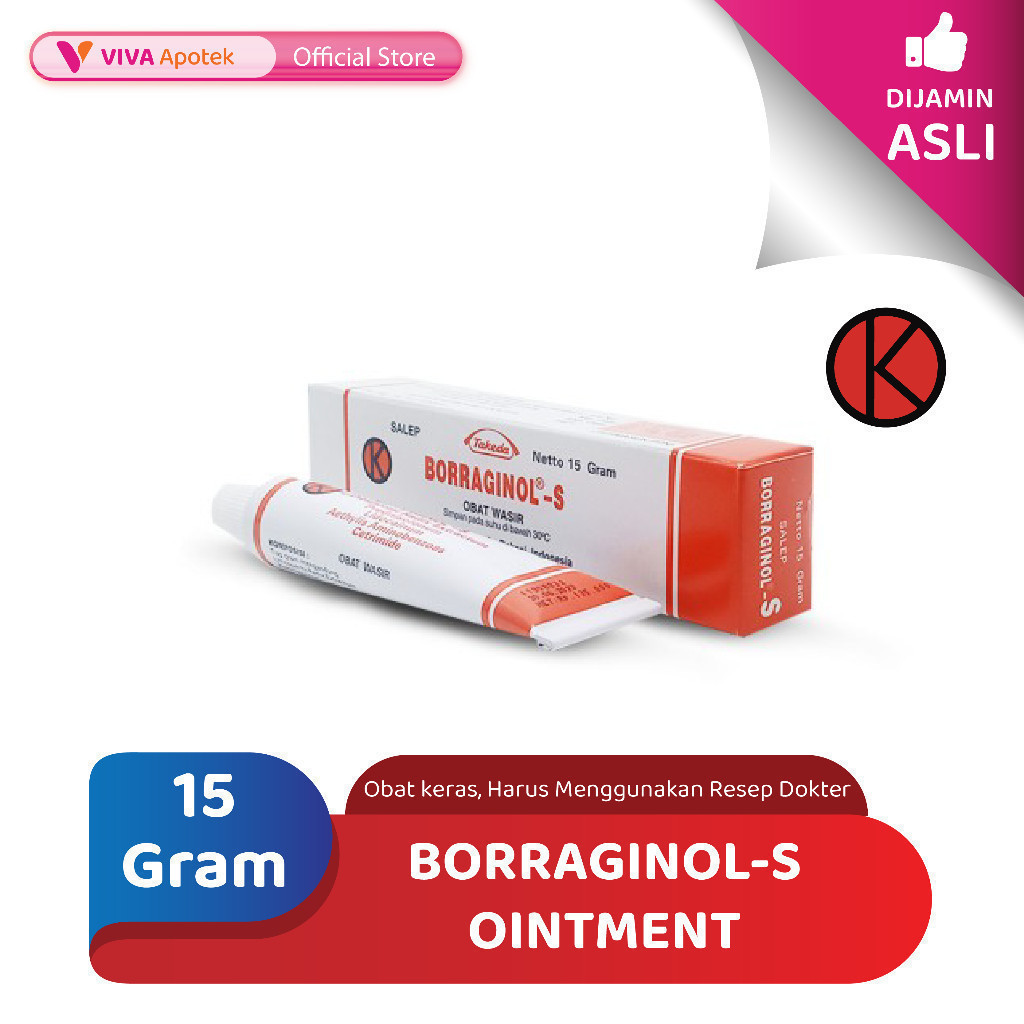 Borraginol S Ointment / Nyeri Wasir / Ambeien (15 Gram)