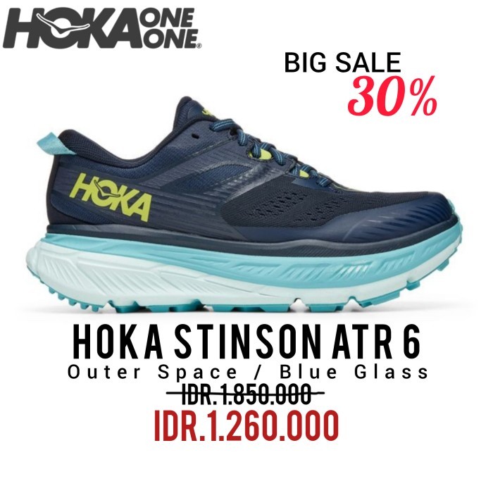 HOKA STINSON ATR 6 OUTER SPACE / BLUE GLASS TRAIL RUNNING SHOES ORI
