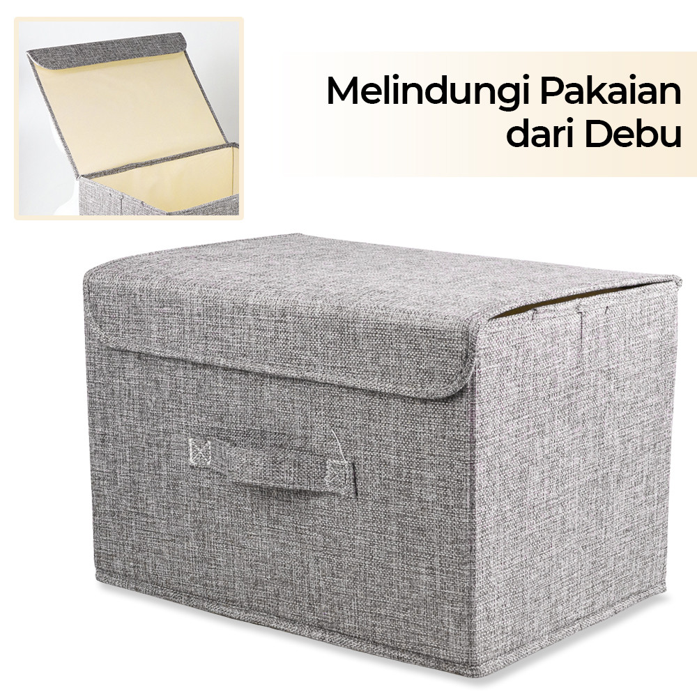 Kotak Penyimpan Storage Box Pakaian Bayi Baju Lid Container Foldable
