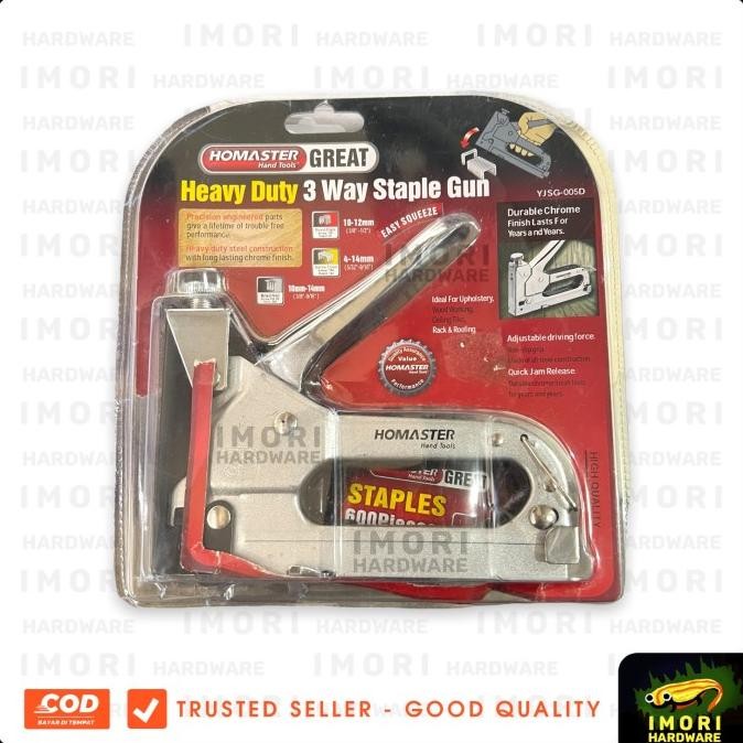

HOMASTER STAPLE GUN HEAVY DUTY STAPLES TEMBAK STAPLER HEKTER SOFA ORIGINAL DAN TERPERCAYA