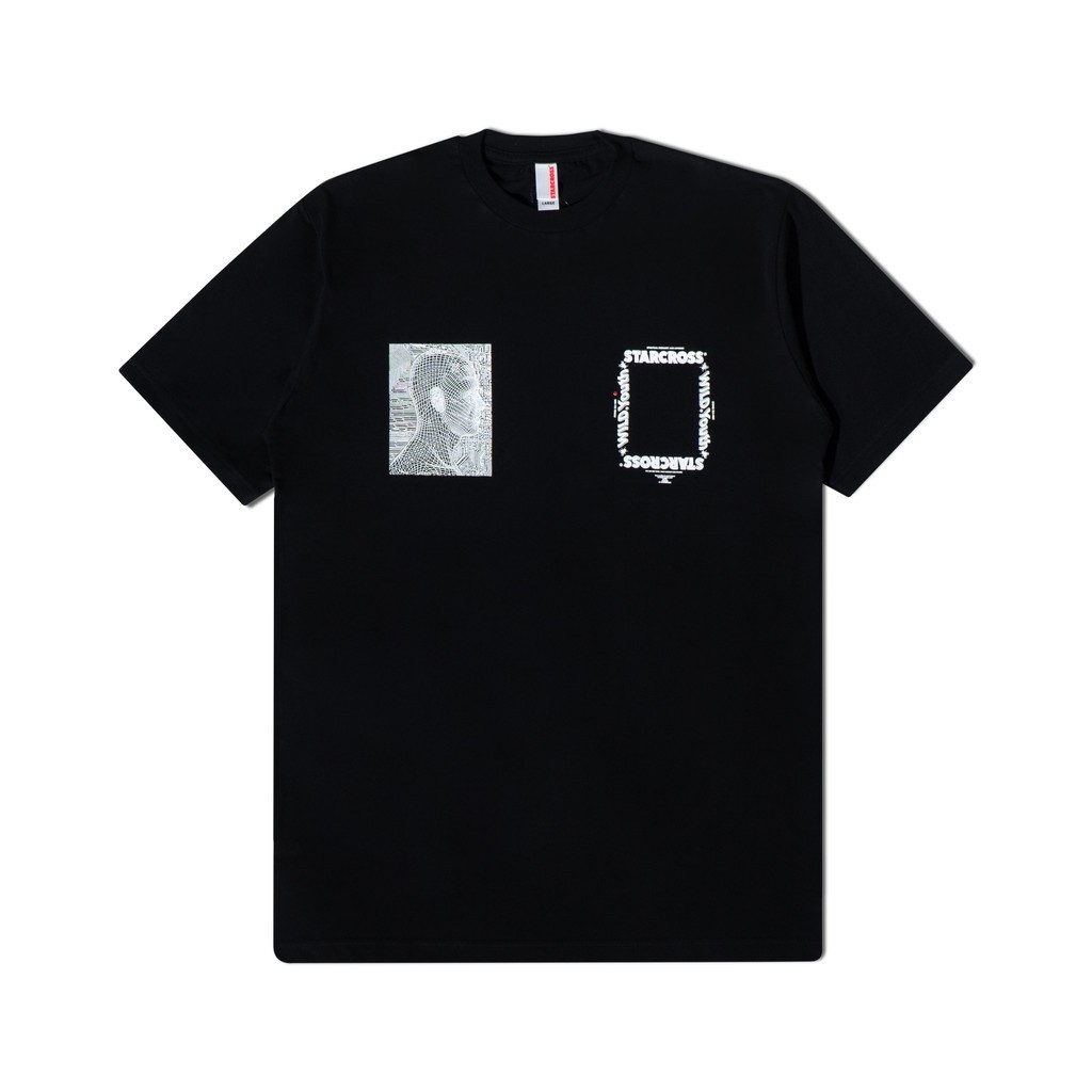 STARCROSS Kaos Pria - BLUE PRINT - Black