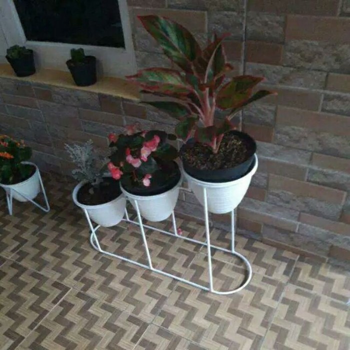 3 IN 1 STANDING POT BESI/RAK BUNGA BESI/RAK BUNGA MURAH/STANDING POT