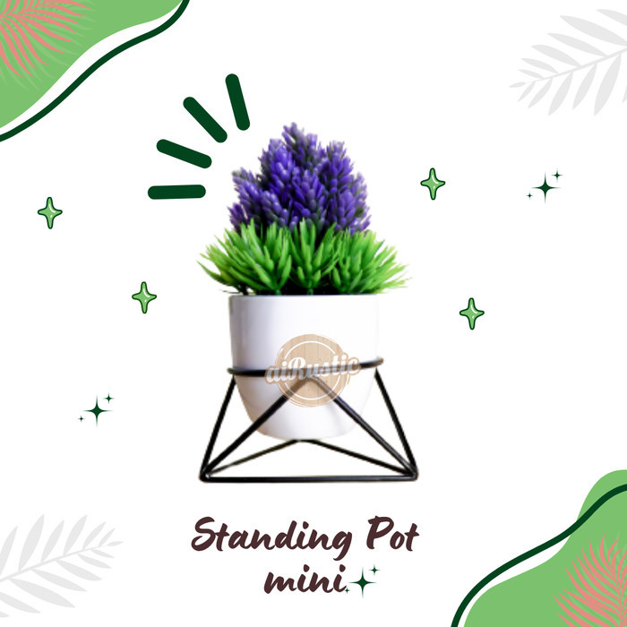 STANDING POT BESI BUNGA MINI POT BUNGA BESI MUNGIL DEKORASI BUNGA HIAS