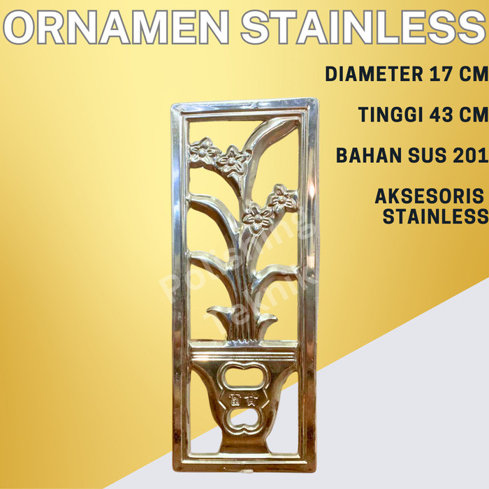 ORNAMEN AKSESORIES PAGAR STAINLESS VAS BUNGA