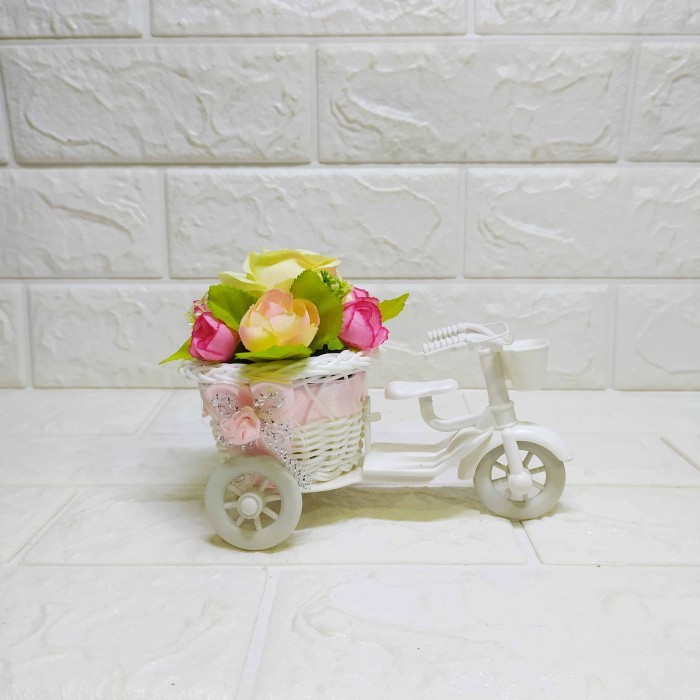 KERANJANG SEPEDA BUNGA MINI PAJANGAN HIAS