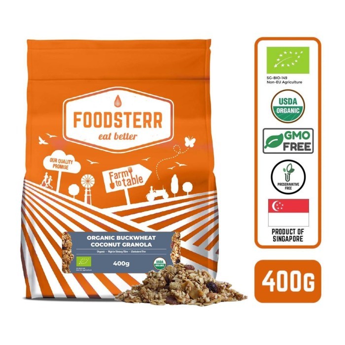 

Foodsterr Organic Coconut & Buckwheat Granola 400 G