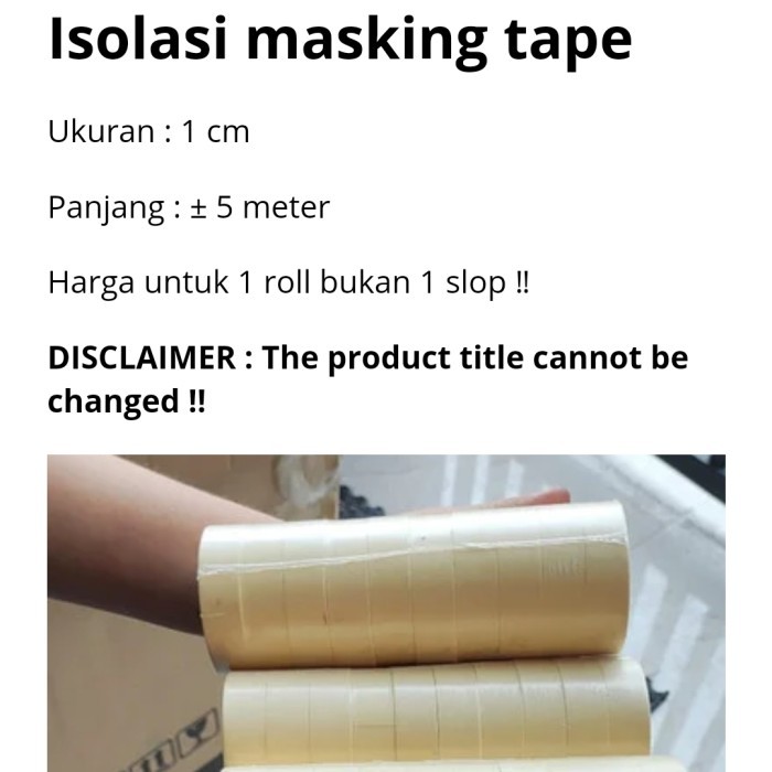 

$+$+$+$+] selotip kertas kecil lakban isolasi masking tape 1 inch 23 mm x 25 m
