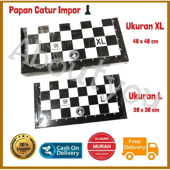 Papan CATUR Plastik Lipat Chess Board Catur Impor SNI Besar Murah