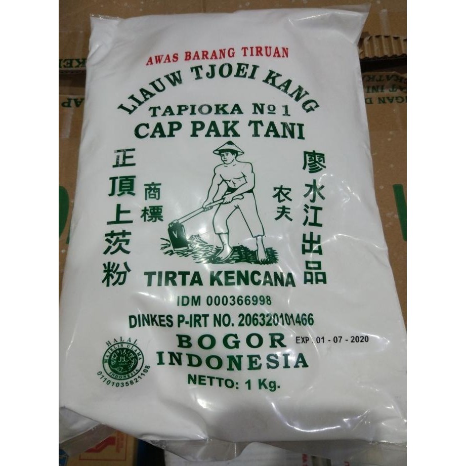 

Sagu Cap Pak Tani Liauw Tjoei Kang dus / Tepung Tapioka 1 KARTON 25 KG