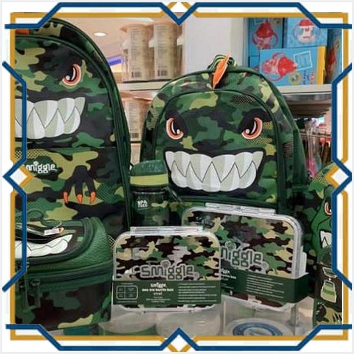 

[BAB] SMIGGLE CLASSIC DINOSAUR GREEN BACKBACK/ PENCIL CASE/ BENTO/ TROLLEY