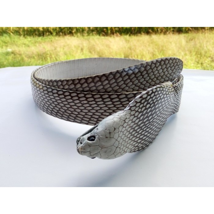 Jual Sabuk / Ikat Pinggang Kulit Ular Cobra Asli Kepala Cobra Asli Limited