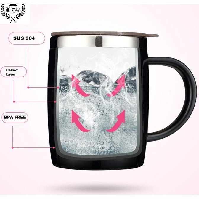 Cangkir Mug Stainless 304 SUS Vacuum insulated mug Snoopy Original HS7