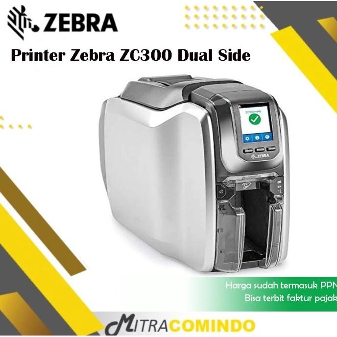 Id Card Printer Zebra Zc 300 Dual Side Printer Kartu Zebra Zc 300 Dual Side Jikeyina