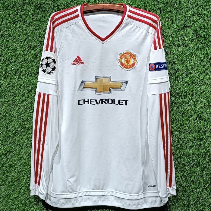 JERSEY MUFC ORIGINAL 2015-2016 AWAY LONGSLEEVE LARGE UCL PATCH