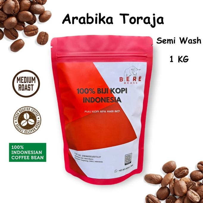 

Kopi Arabika Toraja Sapan 1 KILO 1KG Bubuk Biji Giling Coffee Bean KG