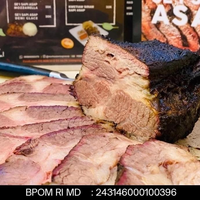 

sei sapi asap brisket lengkap dengan sambal 500gram (smoked brisket)