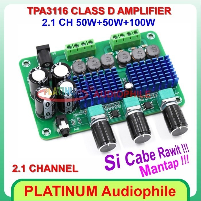 TPA3116 Amplifier 2.1 Ch 2x50W+100W TPA3116D2 Class D Amplifier