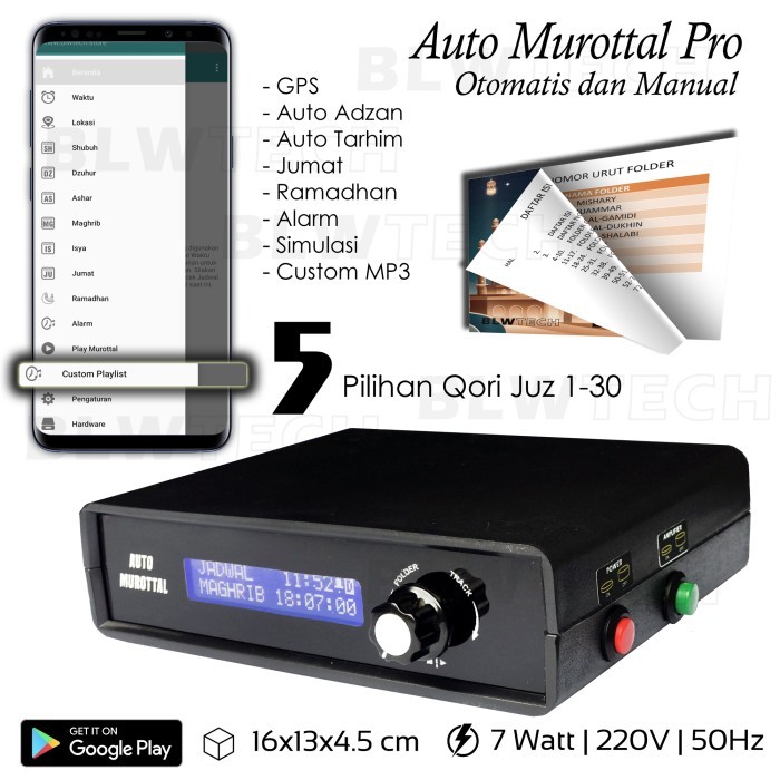 Auto Murottal Tartil Tarhim Adzan Otomatis Pro BLWTECH