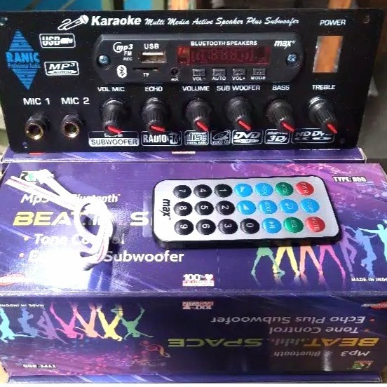 KIT TONE KONTROL MIC ECHO PLUS SUBWOOFER MP3 BLUETOOTH BEAT SPACE